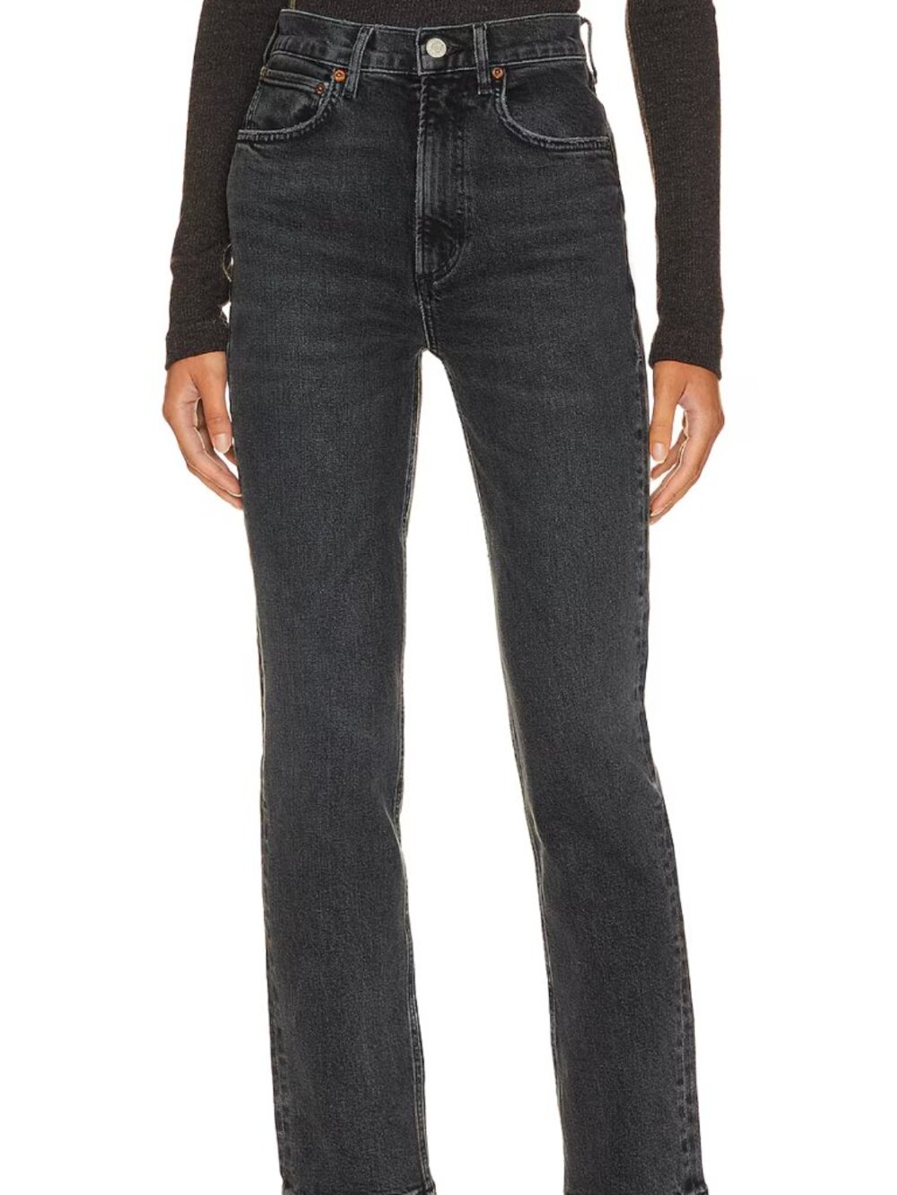 Agolde High Rise Stovepipe Jeans Black